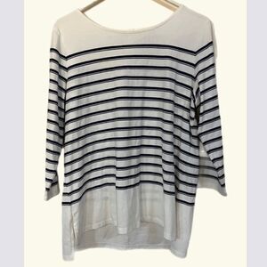Liz Claiborne Nautica Stripped 3/4 Sleeve Flowy Top. Size XL.